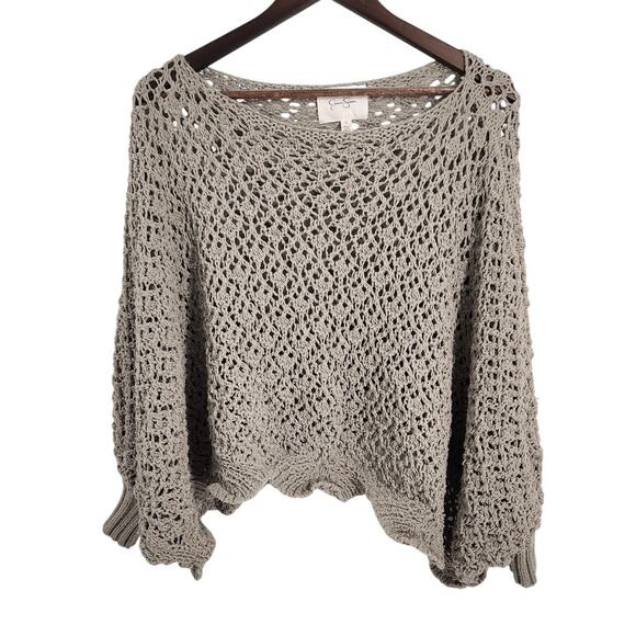 Jessica Simpson Tan Open Knit Sweater - Women's Size Small - Picture 1 of 3